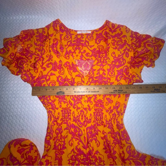 Tropical Sz Small. Lightweight high-low Dress. Elastic Waist. Vibrant Colors. - Picture 14 of 16